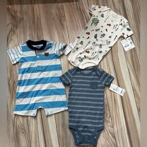 Carters Bodysuit Lot (3) Baby Boy Infant One Piece | Boys 9M Months